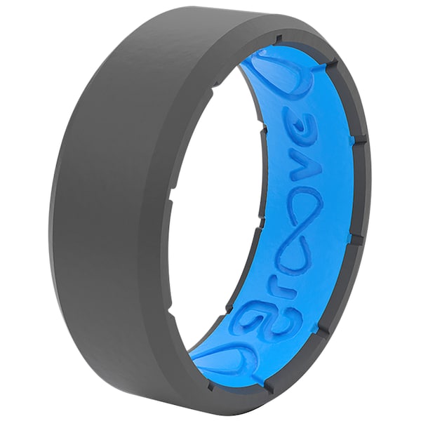 Groove Life Groove Life Unisex Thin Solid Circle Deep Stone Gray Ring Silicone Water Resistant Size 12 R7-003-12 - main